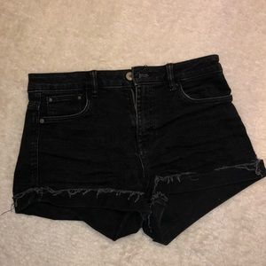 Zara black denim shorts